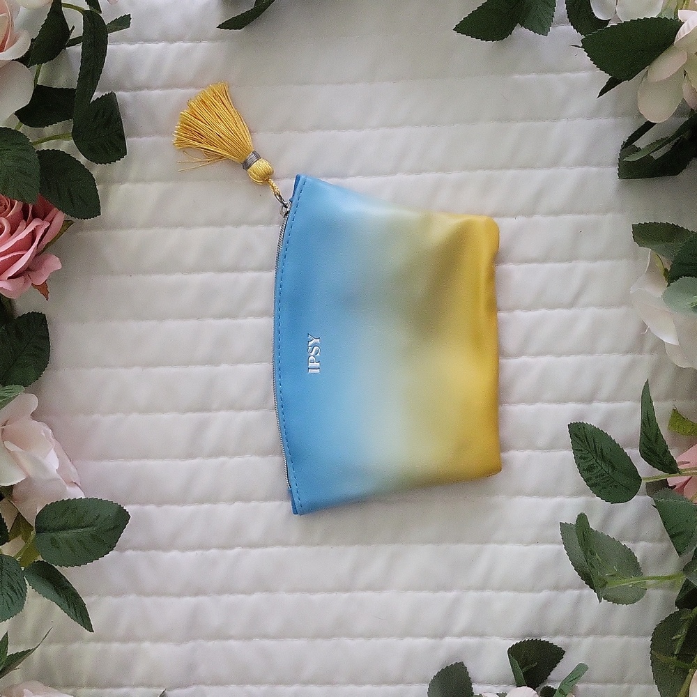 IPSY Blue to Yellow Ombre Empty Cosmetic Bag